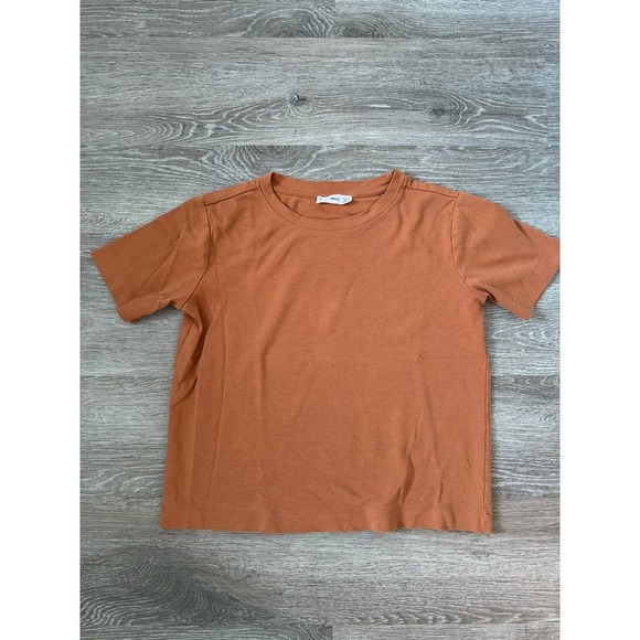 Mango EUC Crewneck Straight Cut Cotton Basic T-shirt Size M - Picture 4 of 6